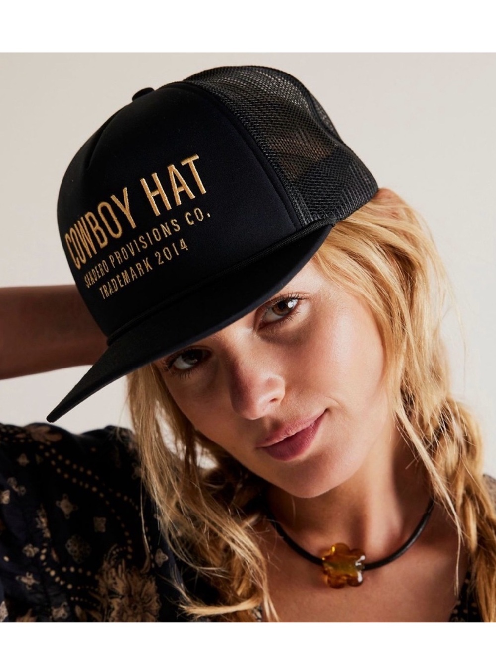 Free People x Sendero Cowboy Hat Ball Cap Black
